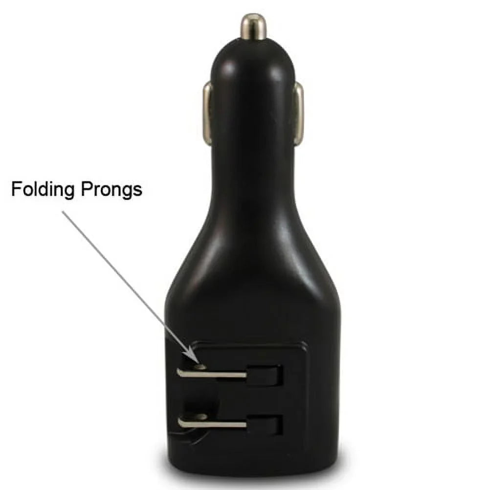 3ft Metal USB Cable w 2-Port USB Car Home Charger P2G for Blackberry KEYone, Key2 LE - BLU G9, Vivo XI Plus 5 - CAT S61 S48c - Coolpad Legacy - Essential Phone (PH-1) - Google Pixel XL 3a XL 3