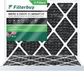 Filterbuy 14x18x1 MERV 8 Odor Eliminator Pleated HVAC AC Furnace Air Filters with Activated Carbon (3-Pack)