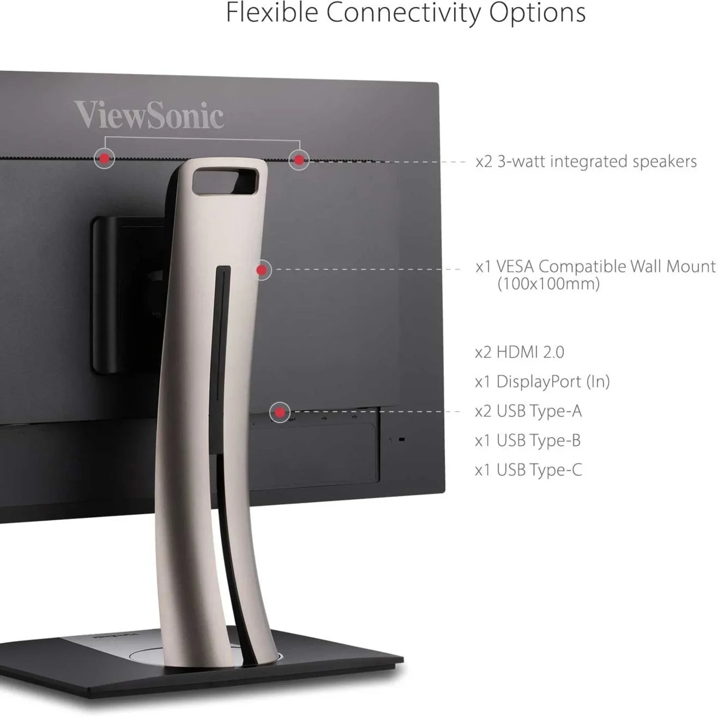 ViewSonic VP3256-4K 32 Inch Premium IPS 4K Ergonomic Monitor with Ultra-Thin Bezels, Color Accuracy, Pantone Validated, HDMI, DisplayPort and USB C for Professional Home and Office