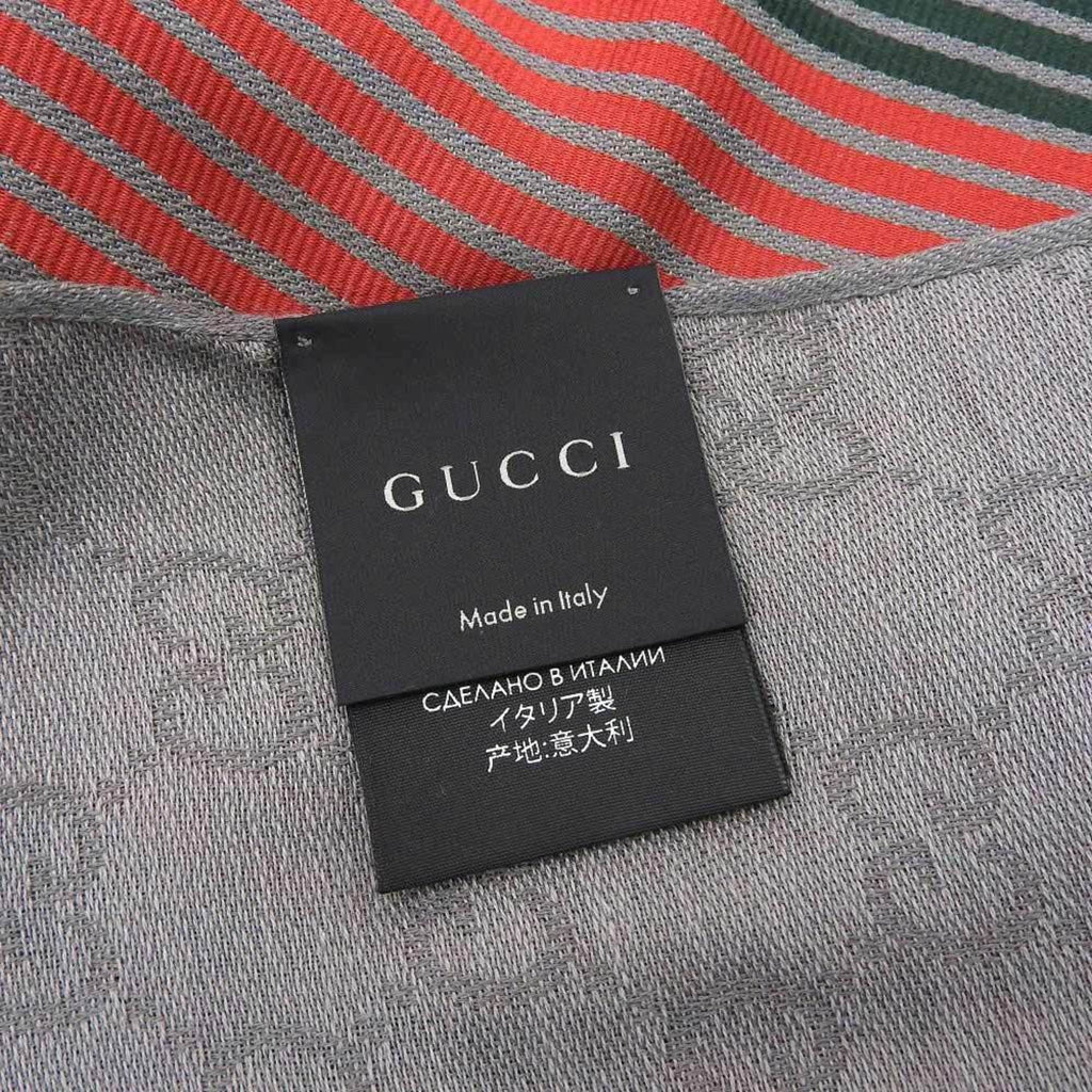 Pre-Owned Gucci Men,Women Cotton Silk Stole Gray,Green,Red Color (Good)