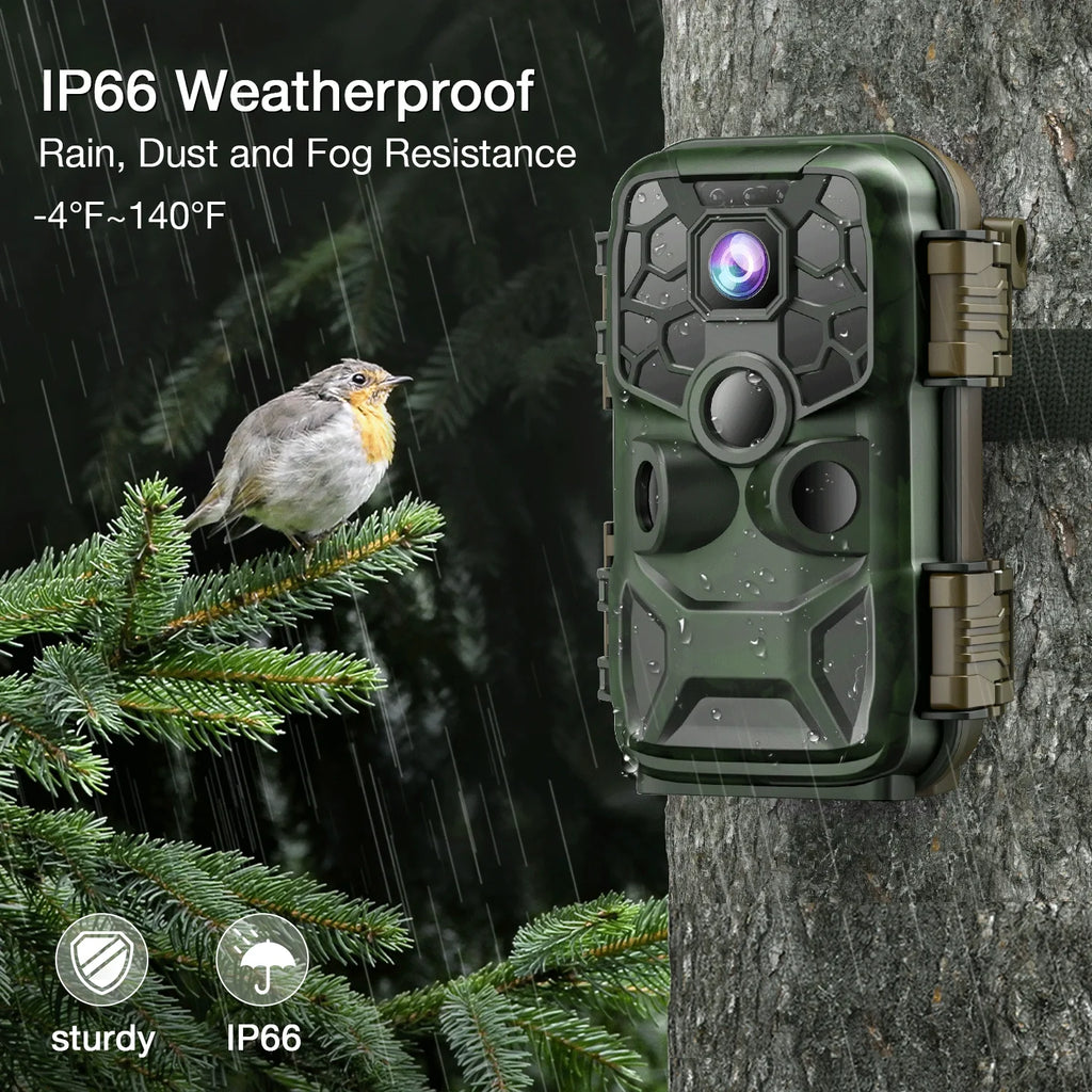 CAMPARK WiFi Trail Game Camera 4K 42MP Bluetooth Hunting Deer Camera with 3PIR Sensor Infrared Night Vision Waterproof IP66 0.2s Trigger 2.4" LCD Trail Cam for Wildlife Monitoring