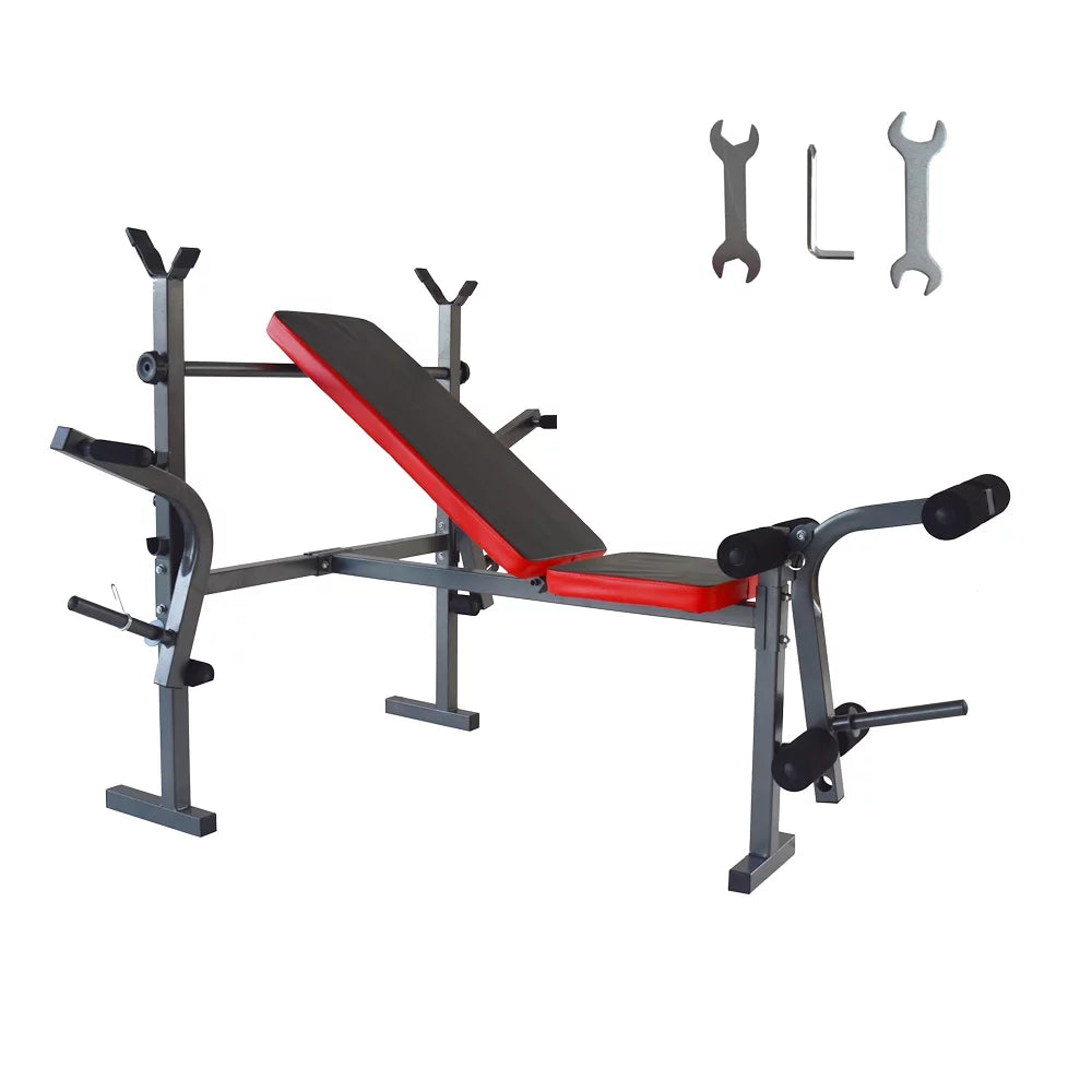 INTBUYING Adjustable Weight Fitness Bench Press Set for Workout Gym Home Exercise Lift Max Weight 120kg