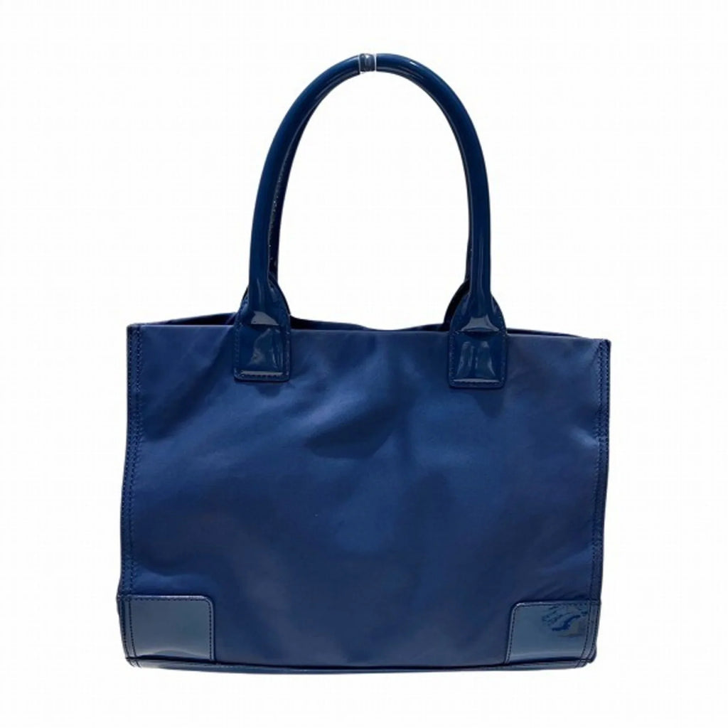 Pre-Owned Tory Burch Nylon Canvas x Patent Leather Navy Bag Tote Women's (Good)