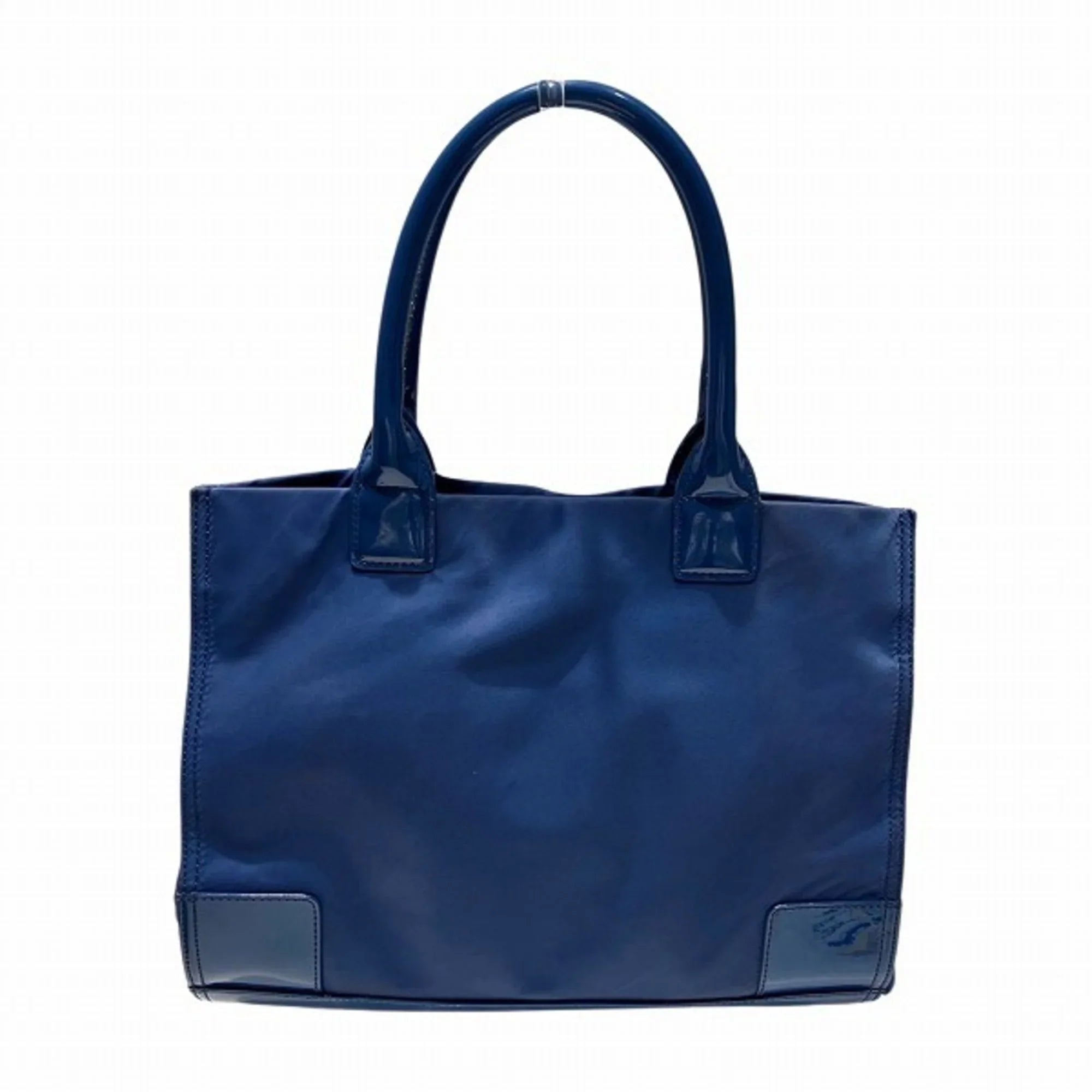 Pre-Owned Tory Burch Nylon Canvas x Patent Leather Navy Bag Tote Women's (Good)