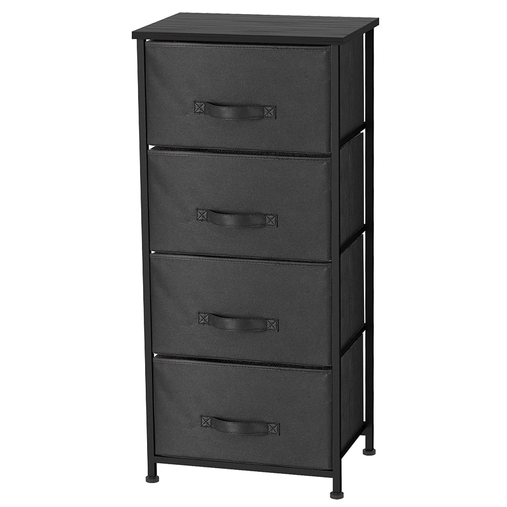 Home Basics 4 Drawer Storage Organizer, Black