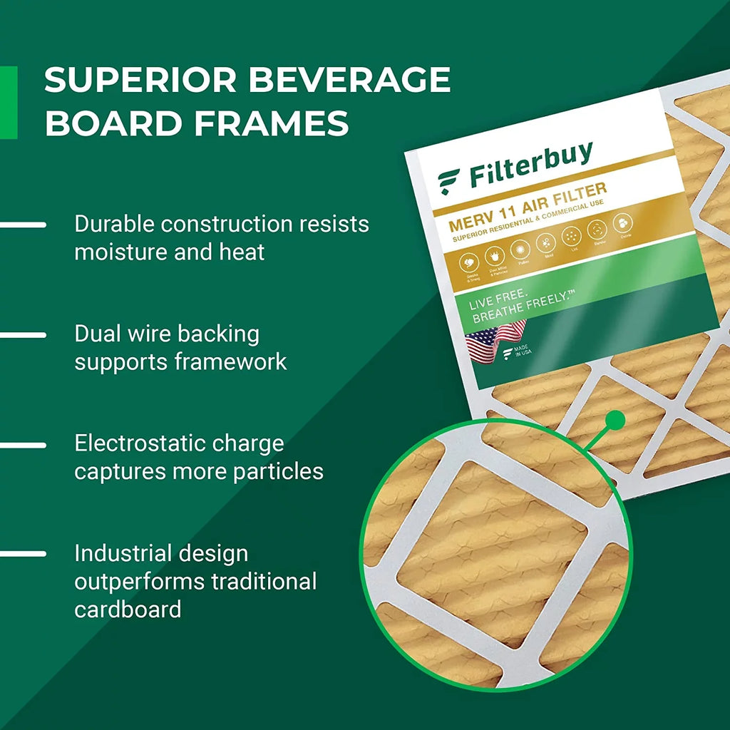 Filterbuy 20x27x1 MERV 11 Pleated HVAC AC Furnace Air Filters (1-Pack)