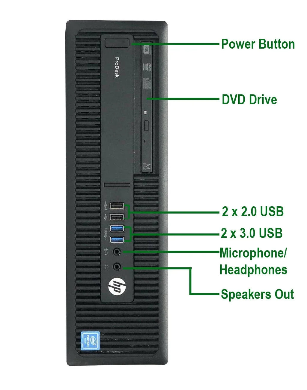 Pre-Owned HP 600 G2 Desktop Computer Pentium G4400 3.3GHz CPU 8GB Ram, 120GB SSD, 1TB HDD, Keyboard & Mouse, WiFi, DVD, Win10 Pro PC (Refurbished)