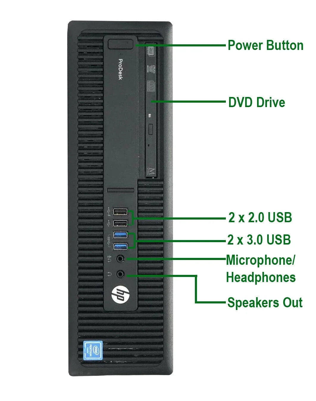 Pre-Owned HP 600 G2 Desktop Computer Pentium G4400 3.3GHz CPU 8GB Ram, 120GB SSD, 1TB HDD, Keyboard & Mouse, WiFi, DVD, Win10 Pro PC (Refurbished)