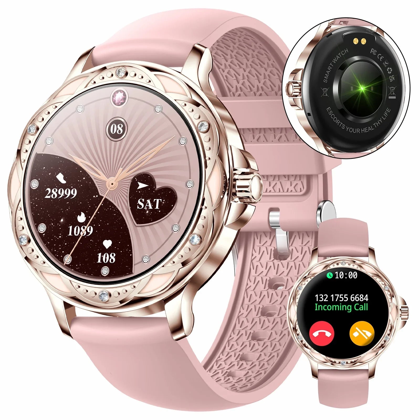 VOPOCO Smart Watch for Women (Answer/Make Calls) 1.2" Lightweight HD Screen Sports Smartwatch for iPhone Android