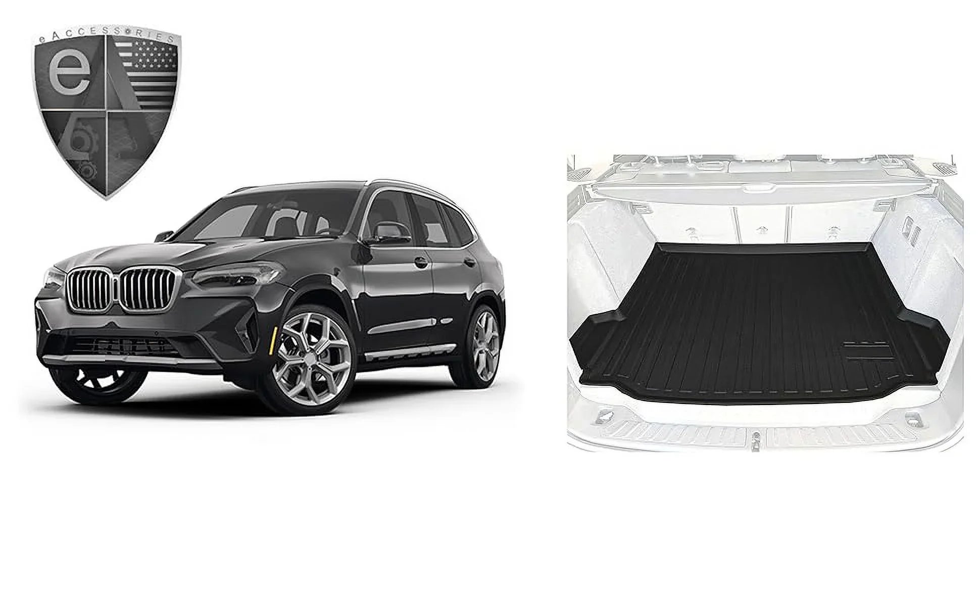EACCESSORIES EA Cargo Liner – Trunk Mat for BMW X3 2018-2024 – Durable Trunk Mats for Cars with Raised Lip – Non-Slip Car Trunk Mat Rubber – Easy to Install – Laser Pre-Cut Design
