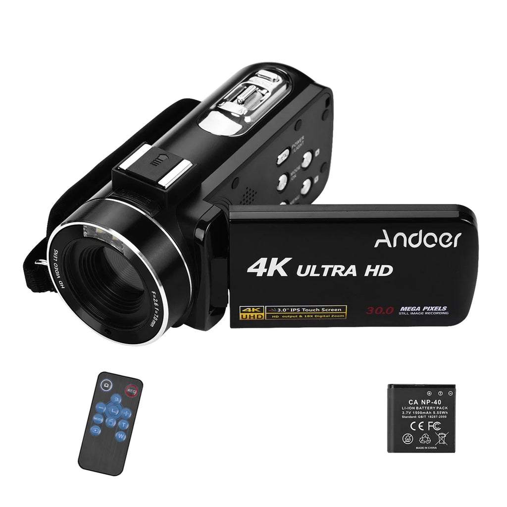 Andoer-2 Video Camera,Inch IPS Monitor IPS Monitor Burst 3.0 Inch IPS Monitor Burst Function DV Professional Video 4K Handheld Camera 3.0 Inch Video Camera AINN
