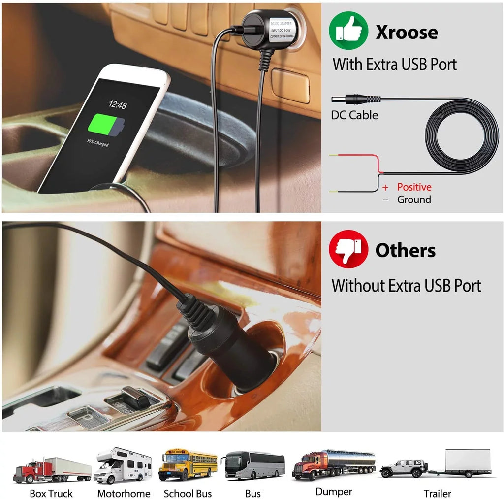 Xroose Wireless Backup Camera with 7” DVR Monitor for RV Trailer, 1080P Extra Long Range Signal + Touch Button Recorder Monitor Kit Rear View Camera for Pickup Truck Motorhome Camper, CM1