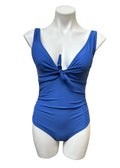 Nicole Miller BLUE YONDER Sweetheart Center Tie One Piece Swimsuit, US X-Large