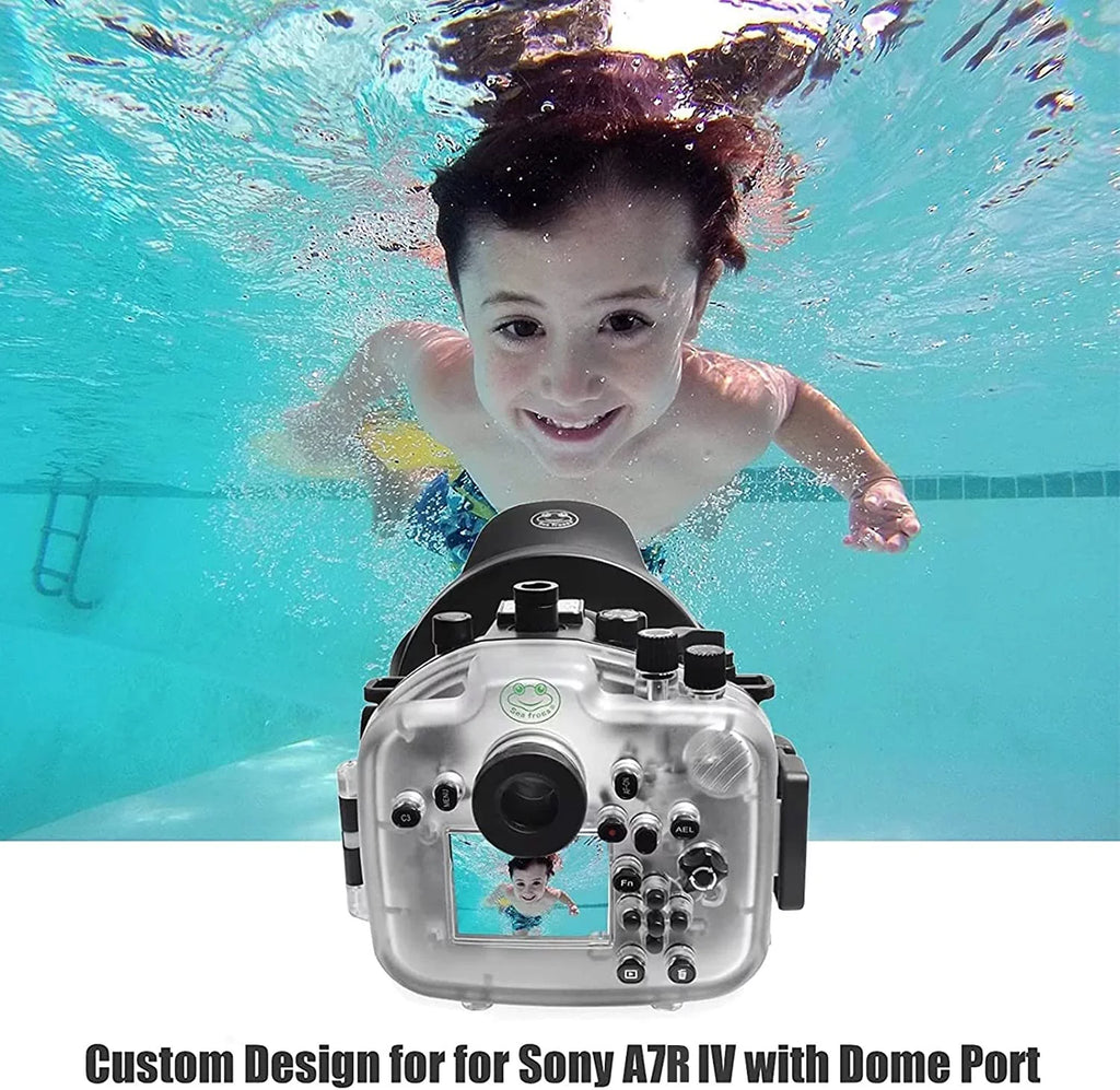 Seafrogs [40M/130FT] Underwater Housing Waterproof Case w/ 6 Inch Dome Port Kit for Sony A7R IV A7R4 ILCE-7R IV Matching with Sony FE 16-35mm F/4 28-70mm F3.5-5.6, 12-24mm F4 G Lens-Black