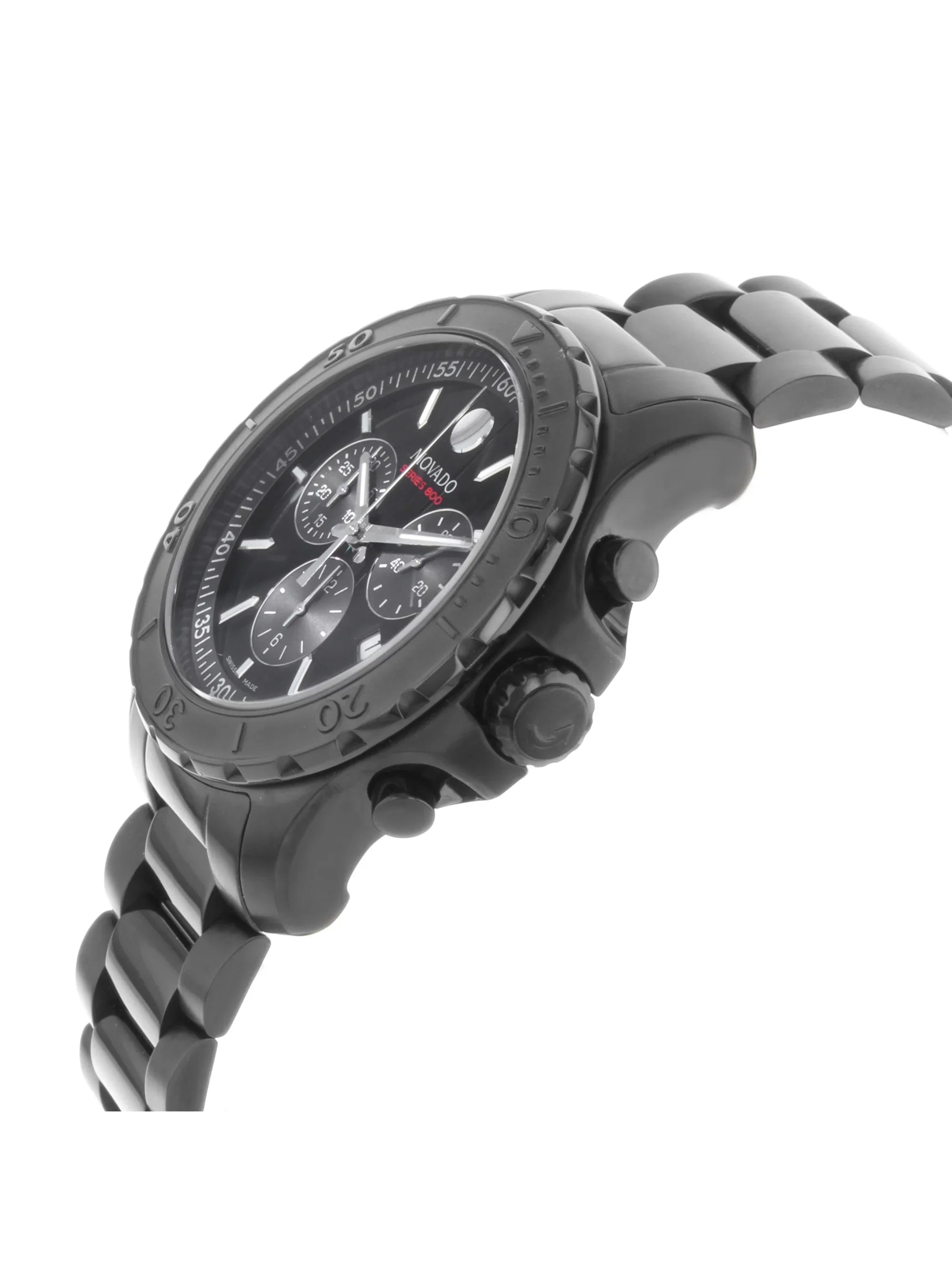 Pre-Owned Movado Series 800 Black PVD Coated Steel Quartz Watch 2600119 (Good)