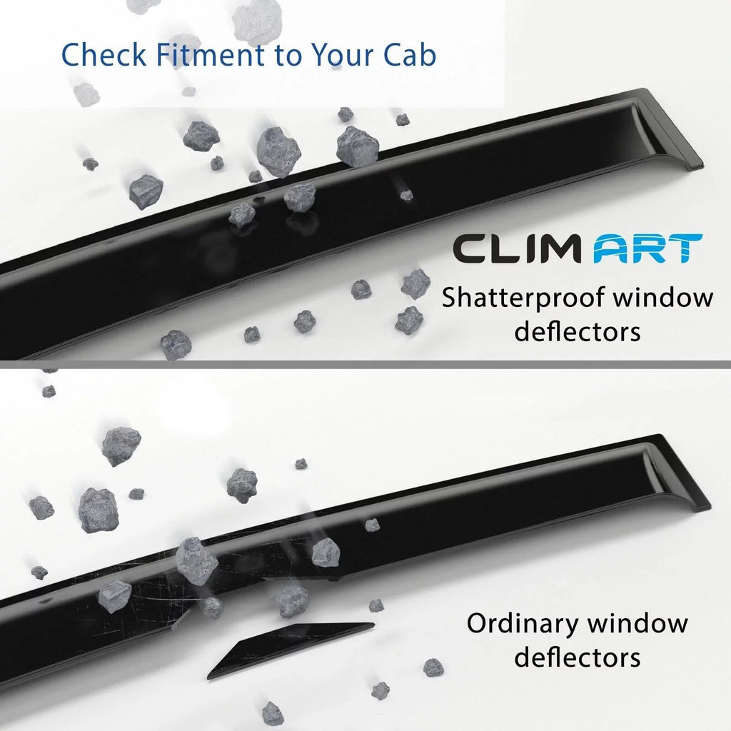 CLIM ART Incredibly Strong Rain Guards for Ford F150 2009-2014 Regular Cab, SuperCrew, SuperCab, Tape-on Window Deflectors, Vent Deflector, Vent Window Visors for cars, Truck Accessories 2 pcs-209008