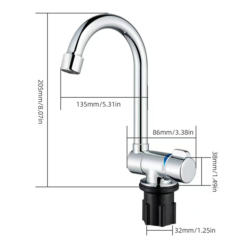 Walmeck Folding Kitchen Faucet Basin Mixer Tap with Water Supply Hoses for RV Yacht Basin
