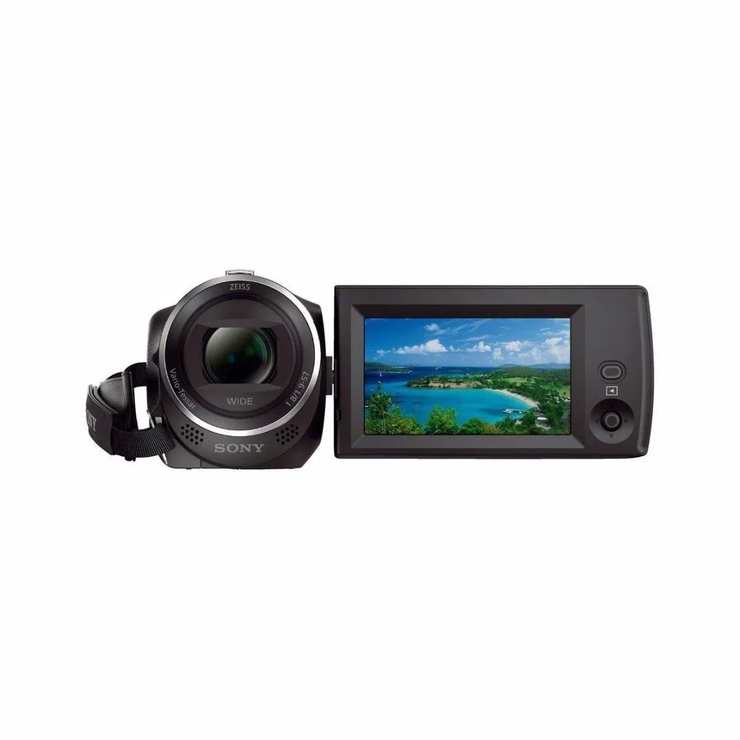 Sony HDR-CX405 Handycam Camcorder (Black) + 64GB microSD Card + Carry Case + Accessory Bundle