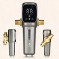 OUWI's King Model Spin Down Sediment Filter, Touch-Screen Automatic Flushing and Drainage, 360°Rotatable Head, 40 Micron Reusable Whole House Water Filter System, 1" MNPT + 3/4" FNPT Connector