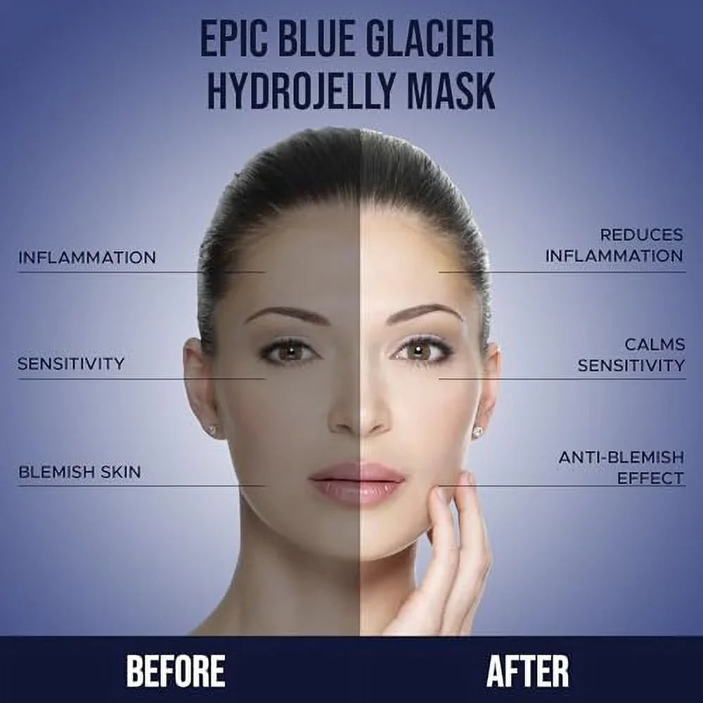 Luminous Skin Lab Epic Blue Glacier Jelly Mask, Professional Pack Peel off Facial Mask - Anti-Aging, Reducing Dark Spot & Natural Skin Treatment - Suitable for All Skin Types | 30 fl oz