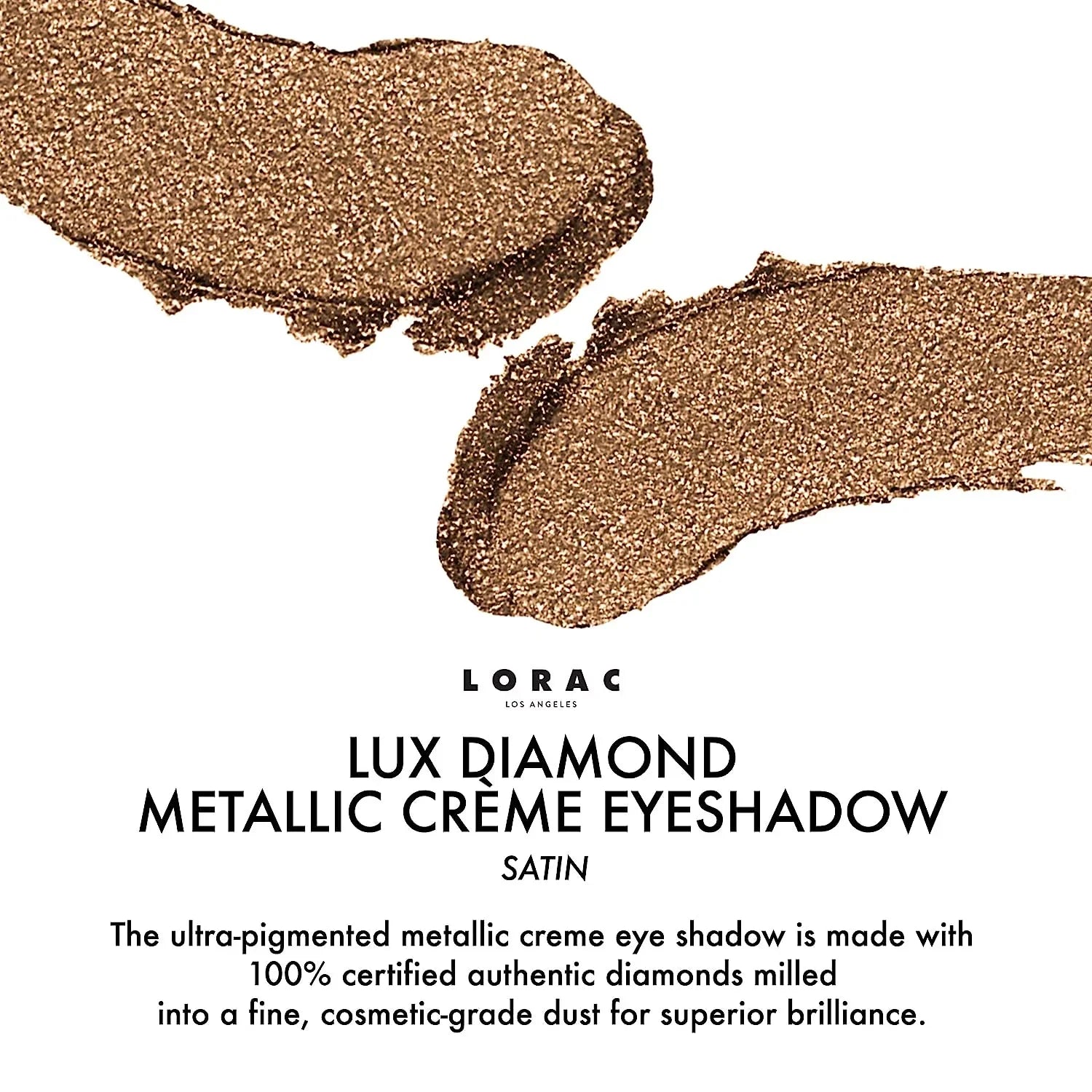 LORAC Lux Diamond Crème Eye Shadow | Metallic Shimmer Eyeshadow Powder | Suede Brown