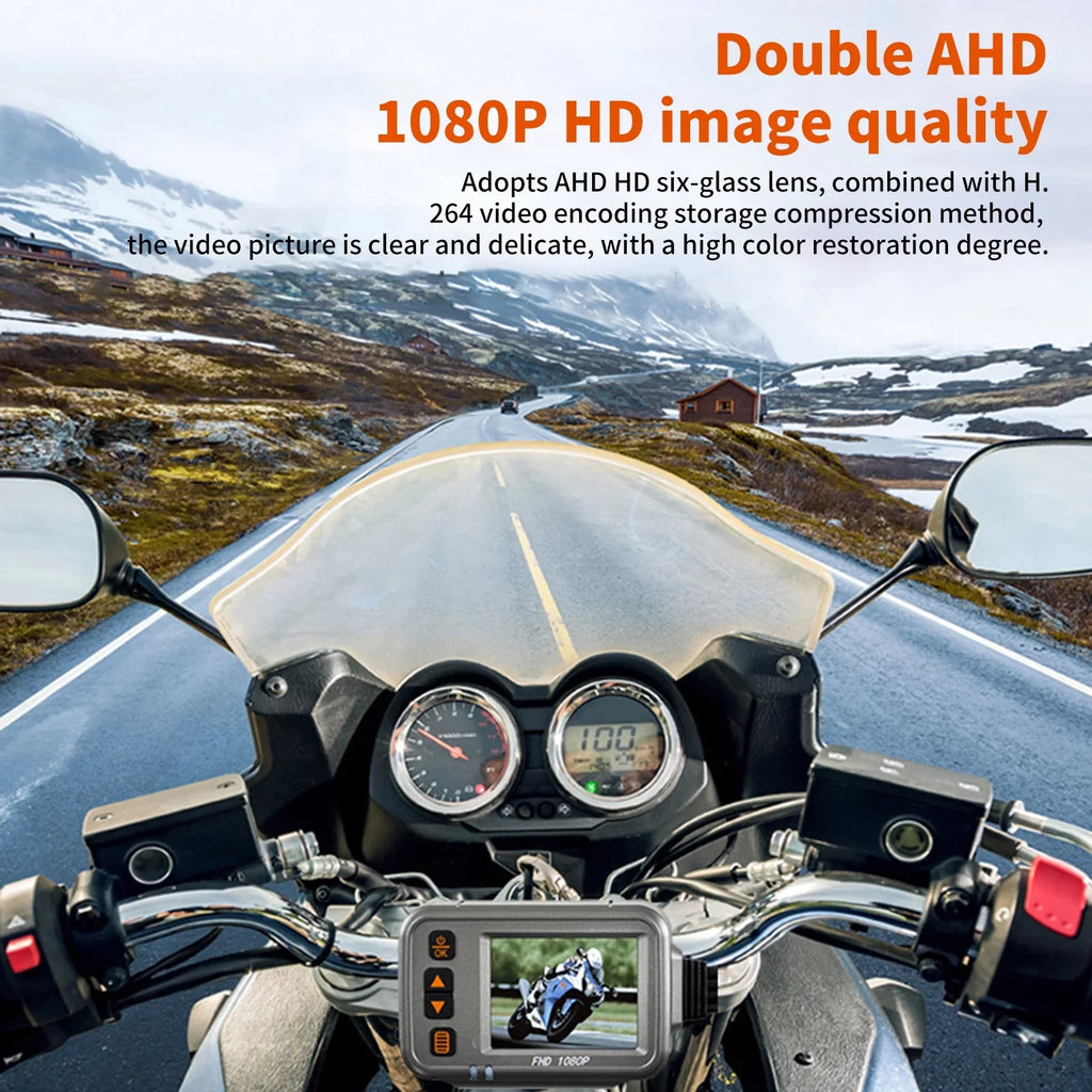 Dcenta Motorcycle Dash Cam, WiFi Dual 1080p Motorbike Camera, Parking , Full Body Waterproof Night Vision Safeguard Your Ride