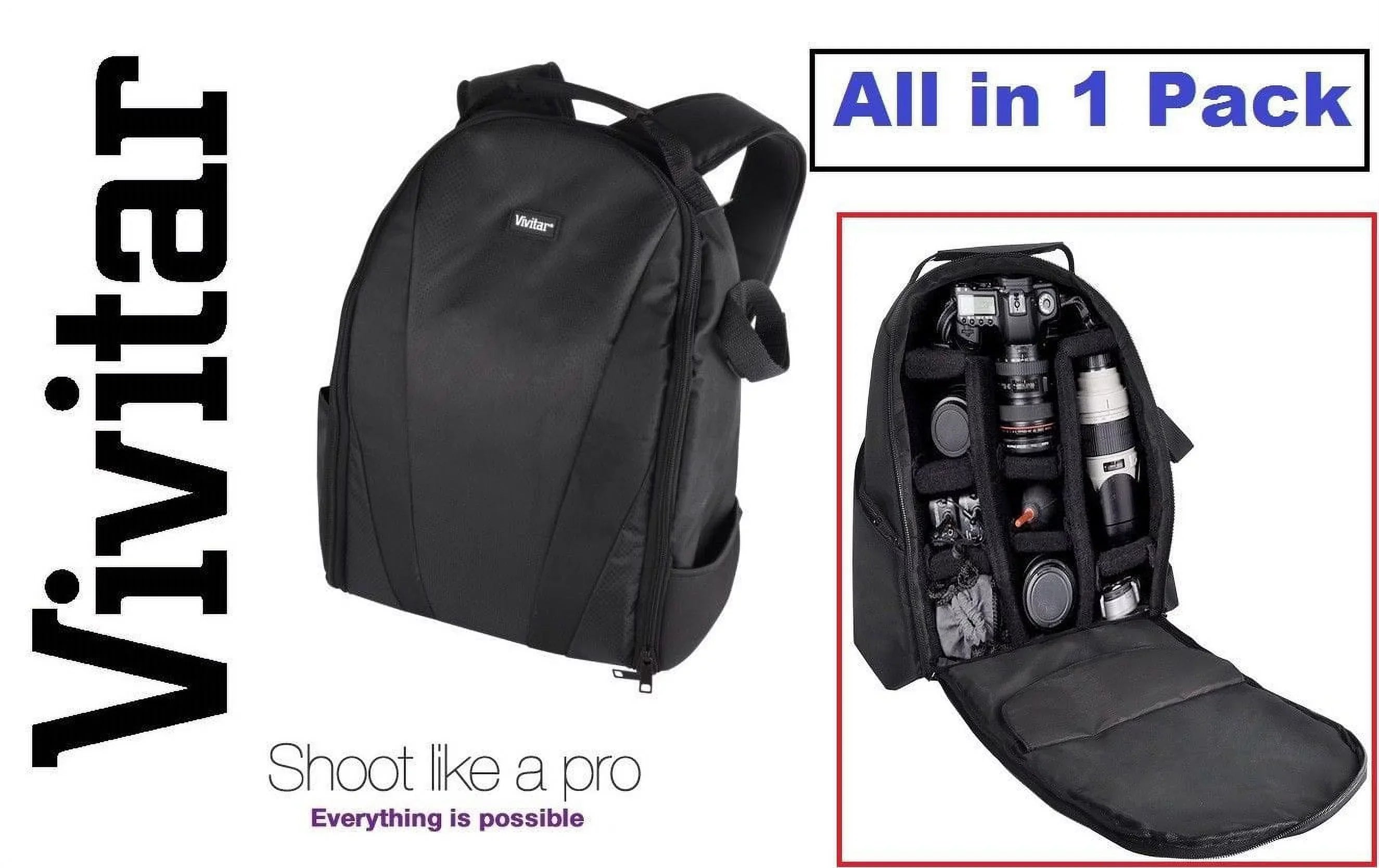 Pro Deluxe Vivitar Backpack Case Camera Case Bag For Nikon D5600 D7500 D500