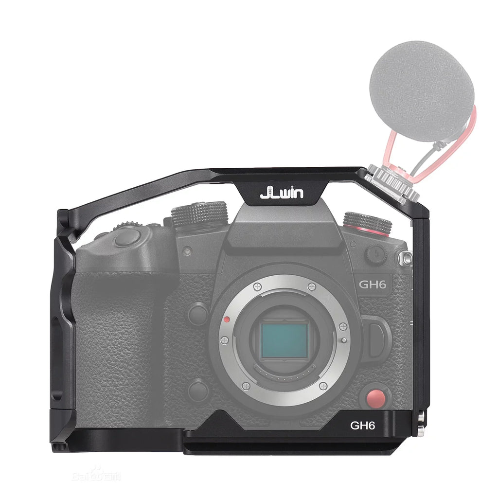 Dcenta Camera Cage Fitting with Panasonic GH6 Aluminum Alloy Construction with Cold Shoe Mount and Extensive Threaded Holes