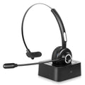 Comfortable Bluetooth Headset, UX-M97 Wireless Headset with Microphone, Wireless Cell Phone Headset with Noise Isolation Mic Charging Base Mute Function for Samsung Galaxy Note FE With Charging Dock