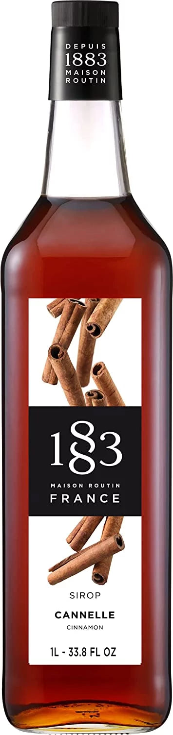 1883 Maison Routin - Cinnamon Syrup - Made in France - Glass Bottle | 1 Liter (33.8 oz)