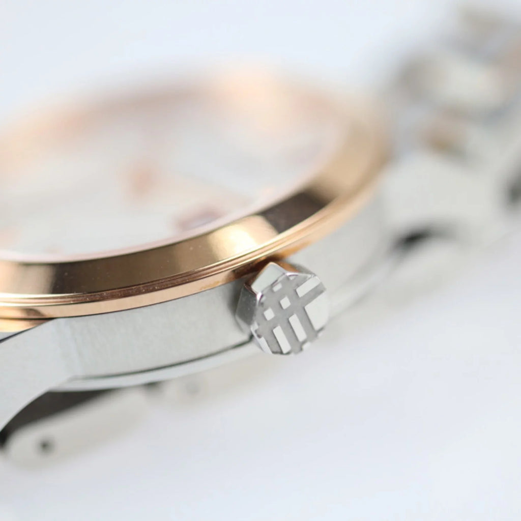 Pre-Owned BURBERRY Burberry THE CITY watch BU9105 stainless steel silver rose gold quartz (Good)