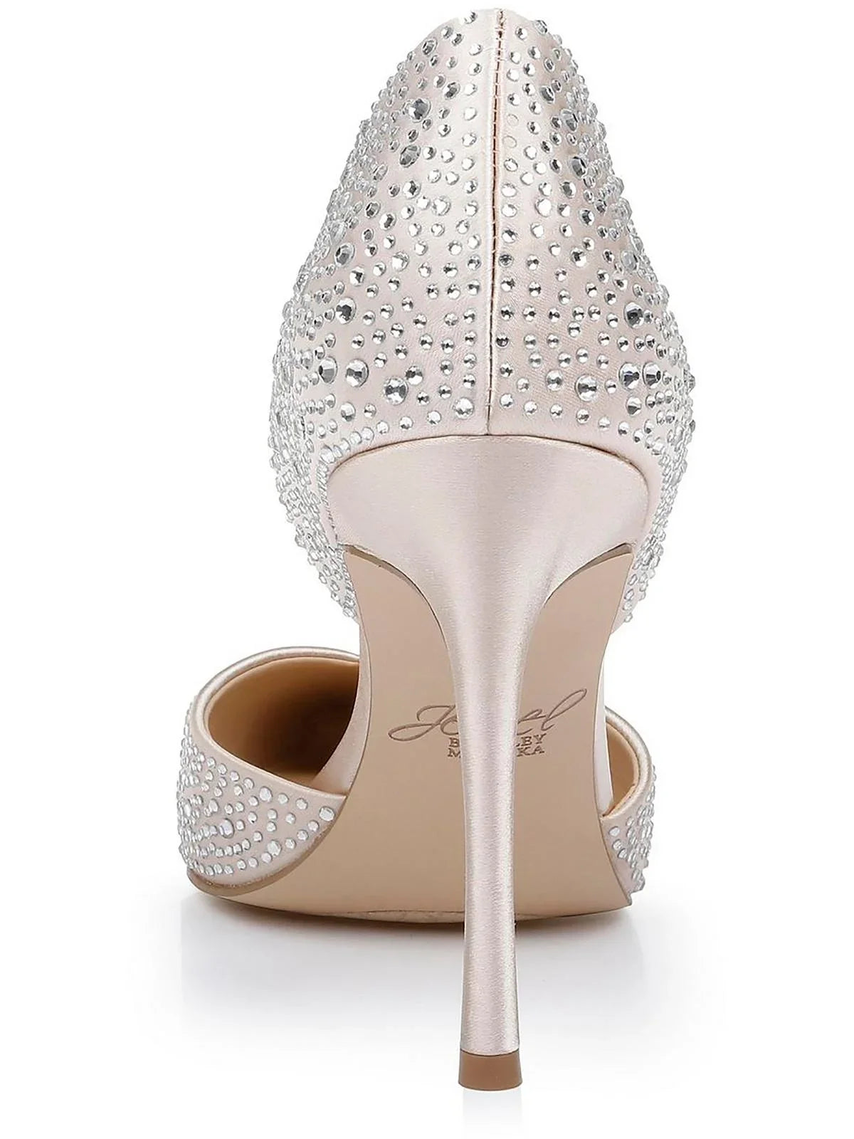 Jewel Badgley Mischka Womens Satin Rhinestone D'Orsay Heels