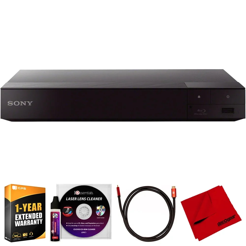 Sony BDP-S6700 4K Upscaling 3D Streaming Blu-ray Disc Player Bundle with Deco Gear 6FT HDMI Cable, Microfiber Cleaning Cloth, Deco Essentials Laser Lens Cleaner & 1 Year CPS Enhanced Protection Pack