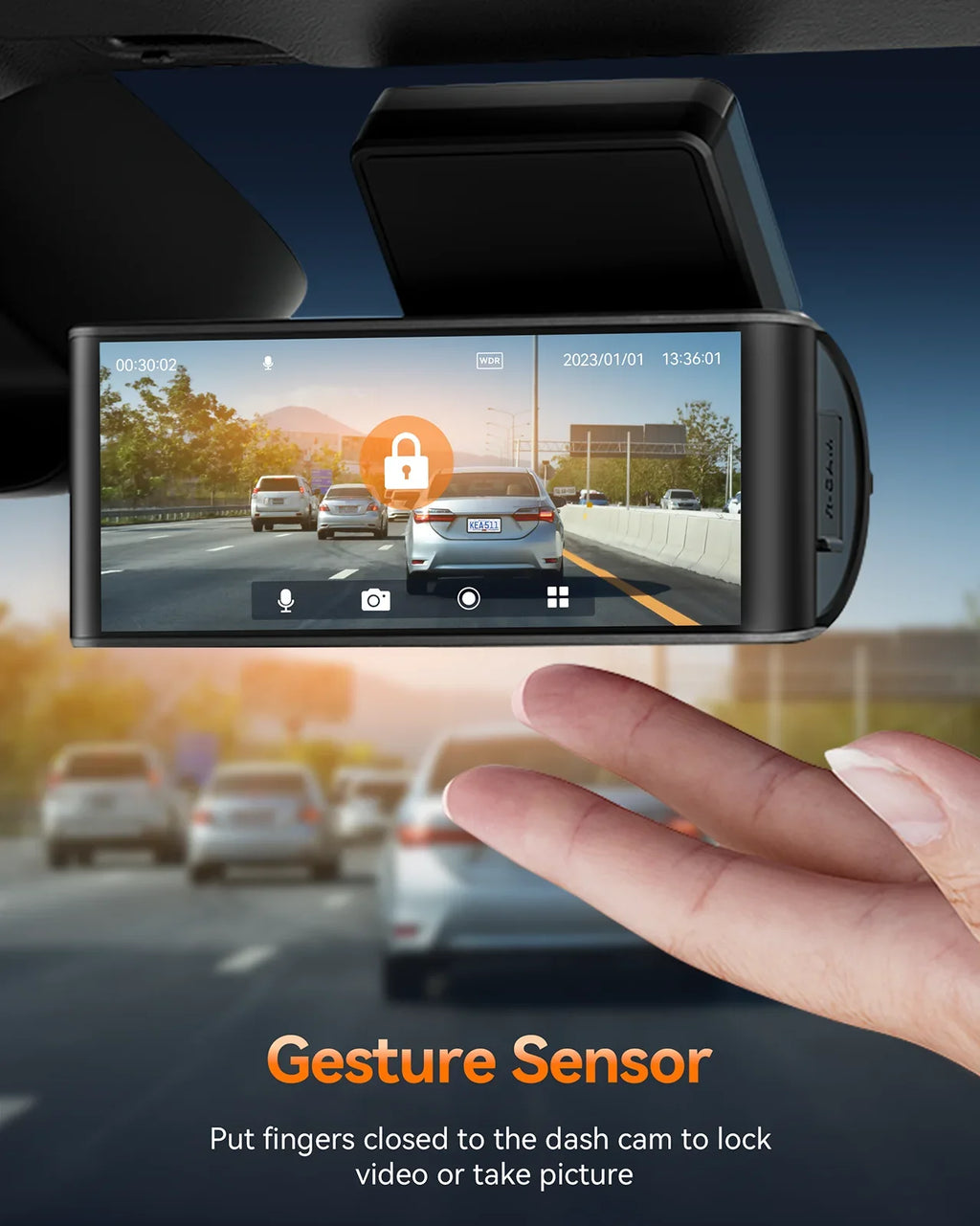 Toguard 4K Dual Dash Cam Front and Rear with WiFi GPS, 3.16" IPS Touch Screen Capacitor Car Camera W/Motion Activated Sensor Emergency Lock