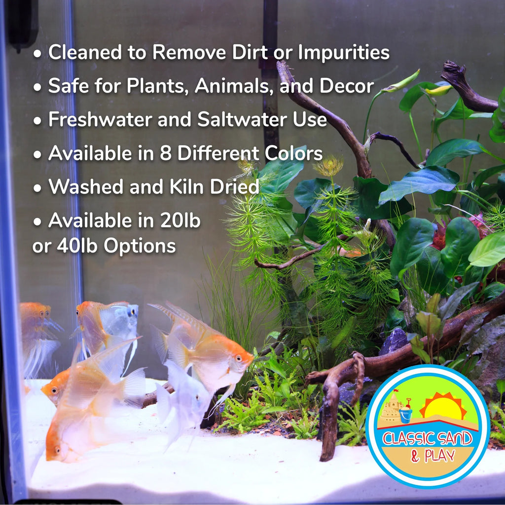 CLASSIC SAND & PLAY Natural Aquarium Sand for Freshwater and Saltwater Tanks, 40 lb. Yellow