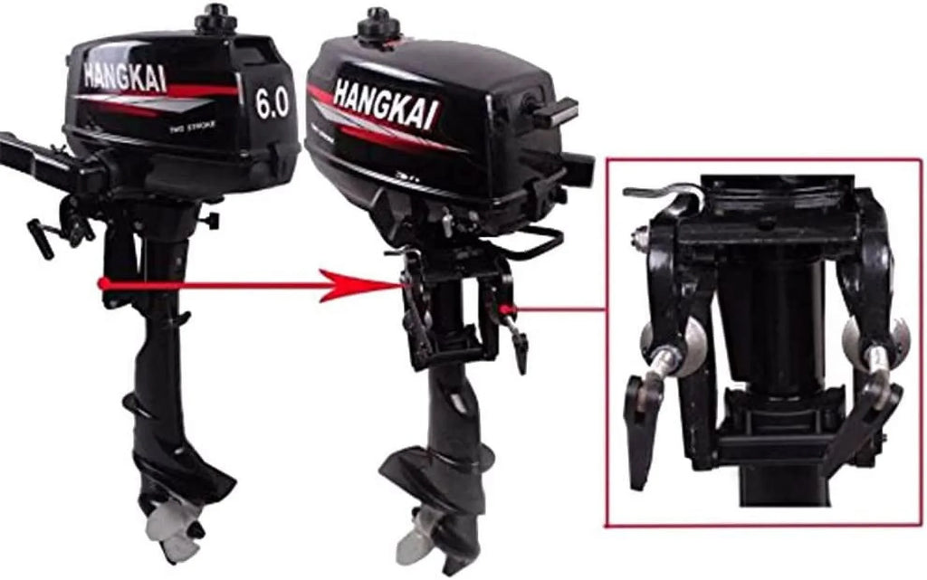 MONIPA 6 HP 2-Stroke Outboard Motor Tiller Shaft Inflatable Fishing Watercraft Marine Engine Water Cooling CDI System