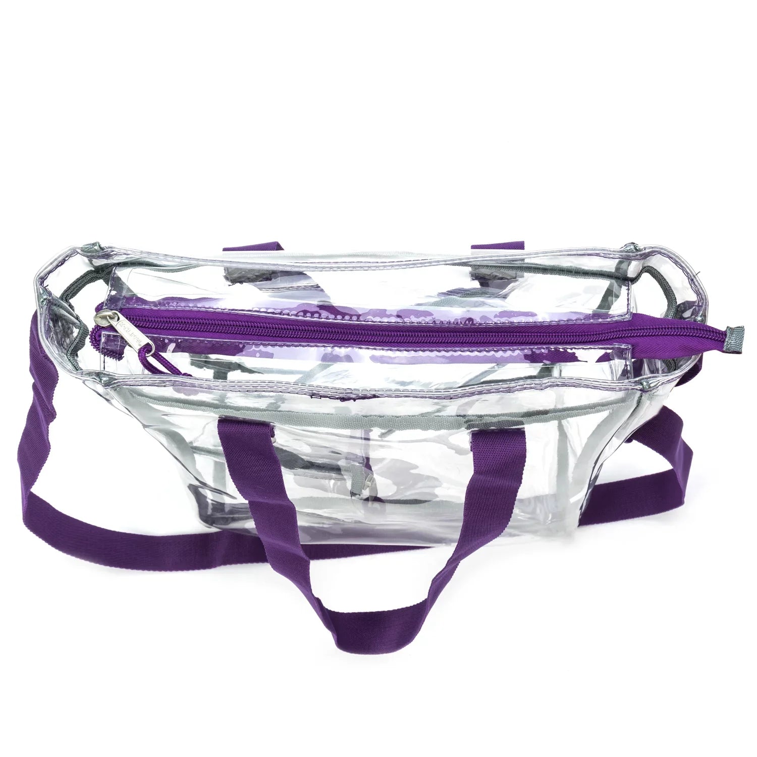 K-Cliffs Heavy Duty Clear Tote Bag , 0.5Mm Vinyl Bag, Purple, Unisex