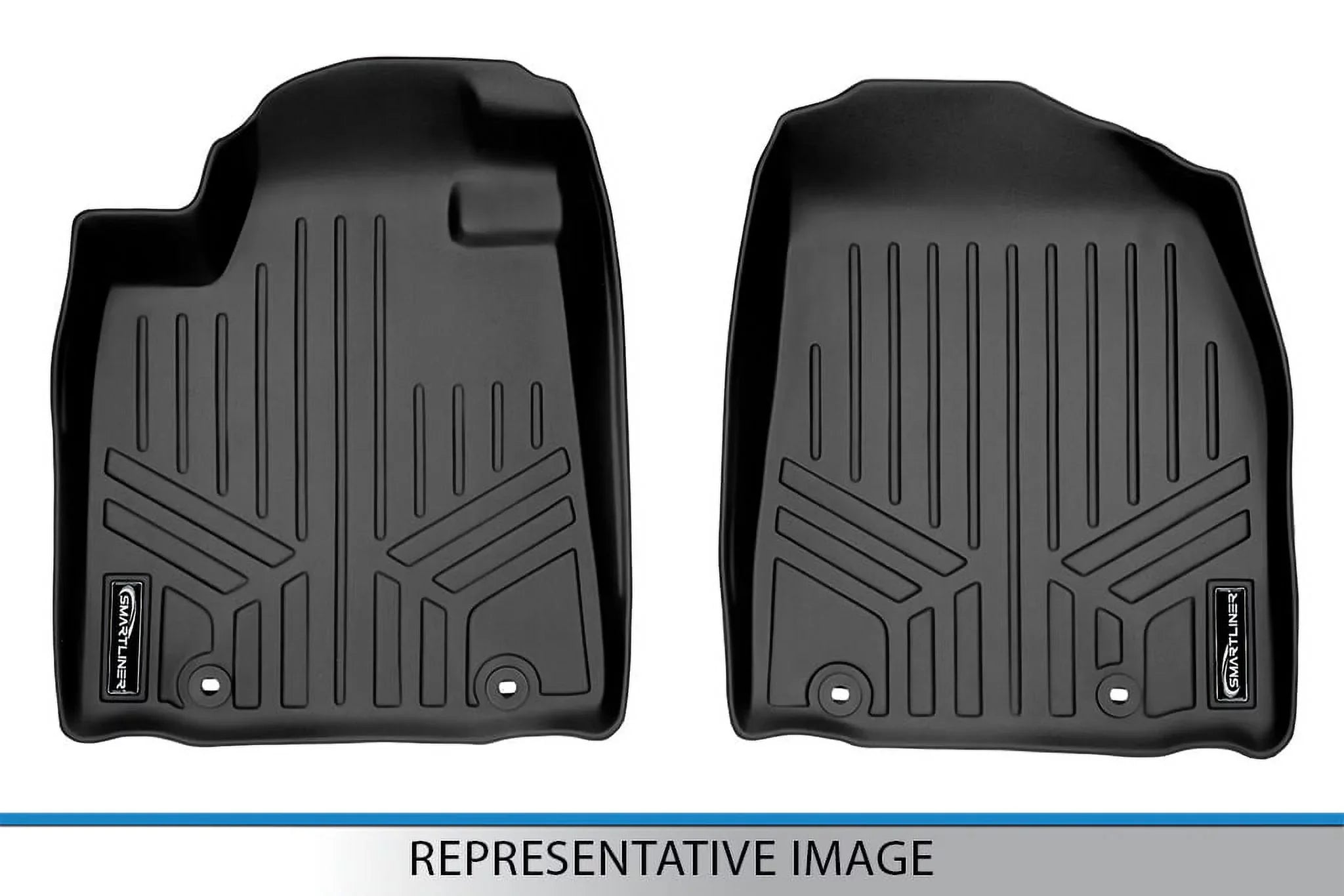 Smartliner SA0518 Custom Fit First Row Floor Mat Liners with Vinyl Flooring for 2020-2021 Ford Transit, Black
