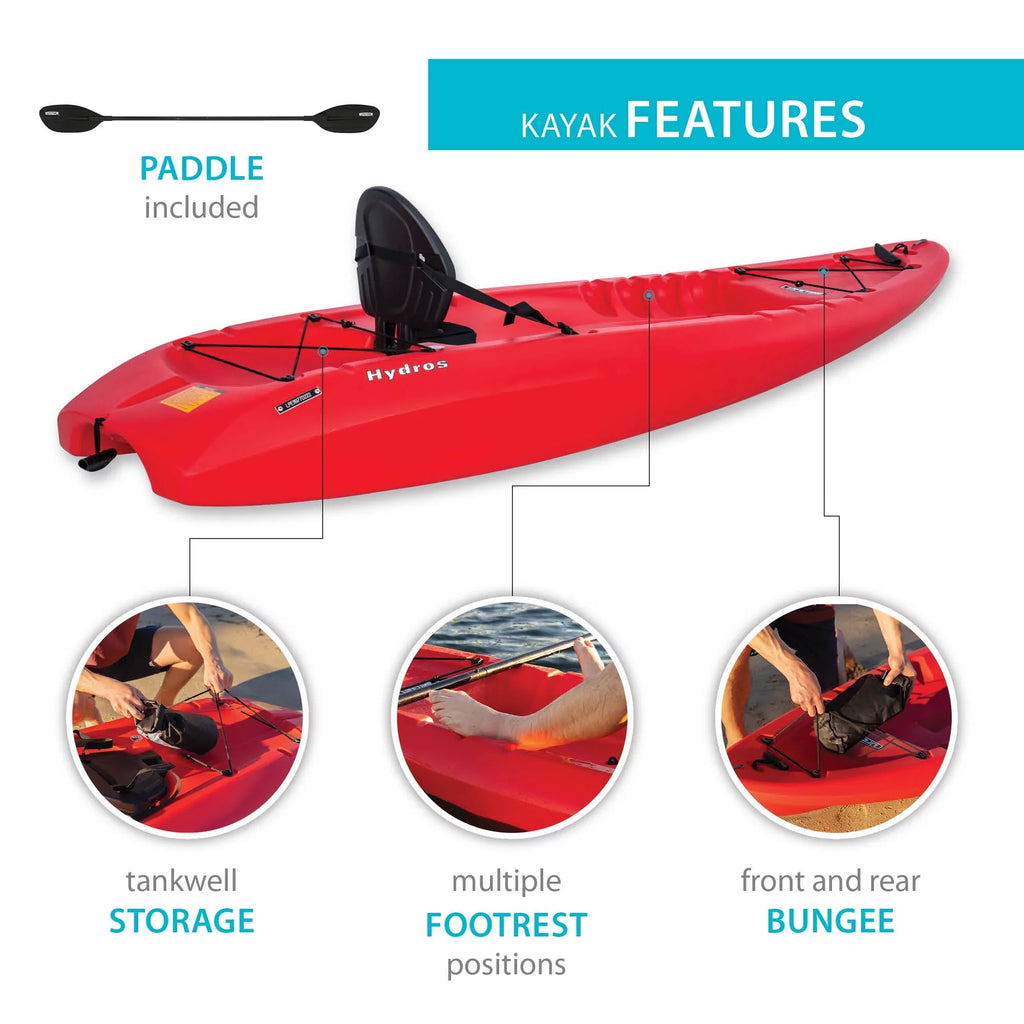 Lifetime Hydros 101 Kayak, Fire Red (91234)