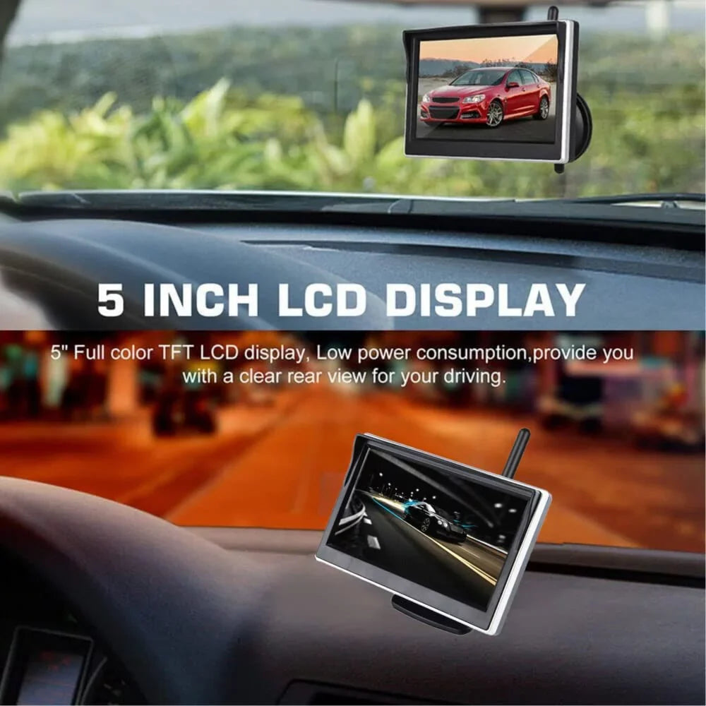 Bileeko Wireless Backup Camera with 5 Inch HD 1080P Rear View Monitor Kit for Car Pickups Camper Small RV Van