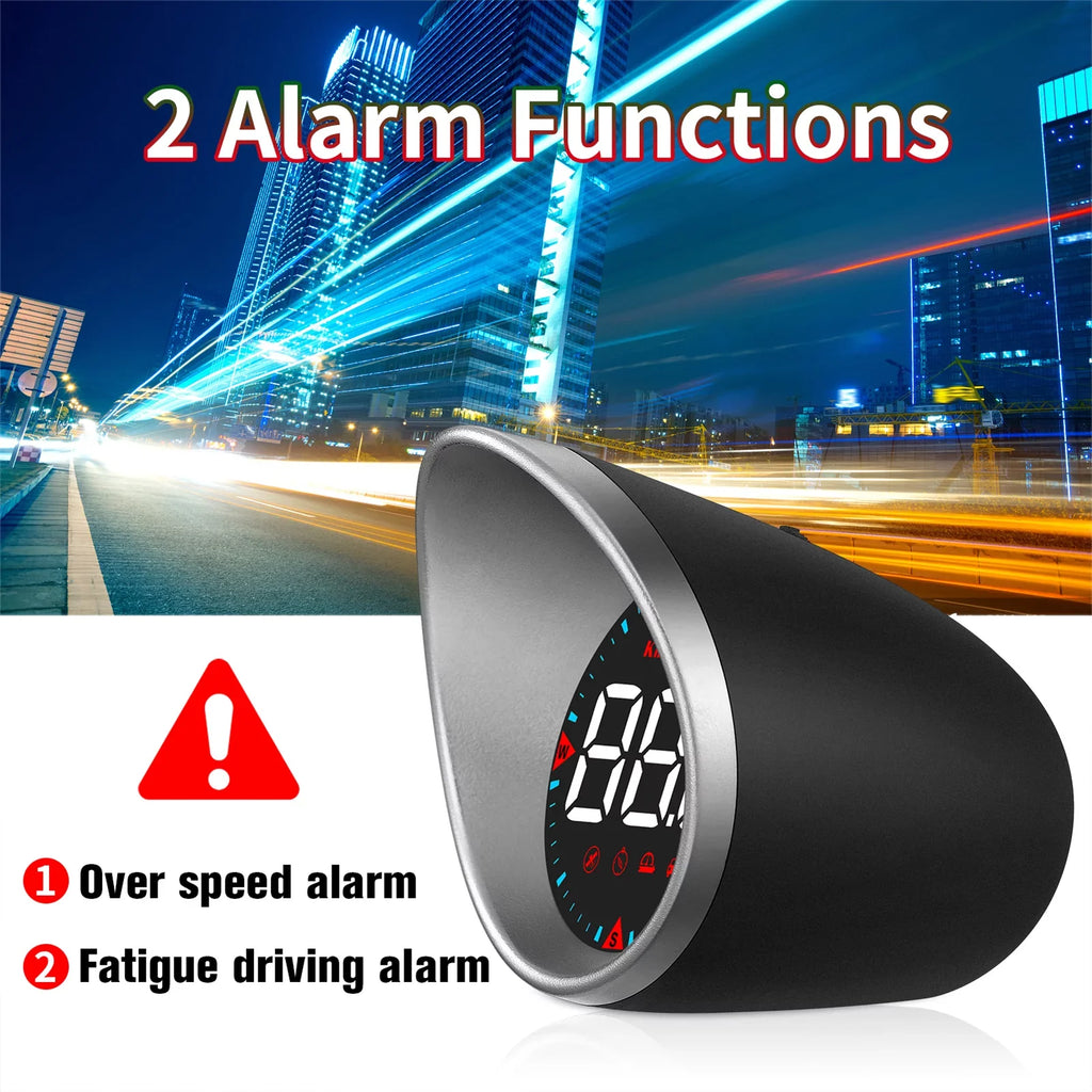 Meterk Car Head-up Display Digital Speedometer Display Driving Mileage, Compass Angle, Overspeed Alarm and Fatigue Driving Alarm