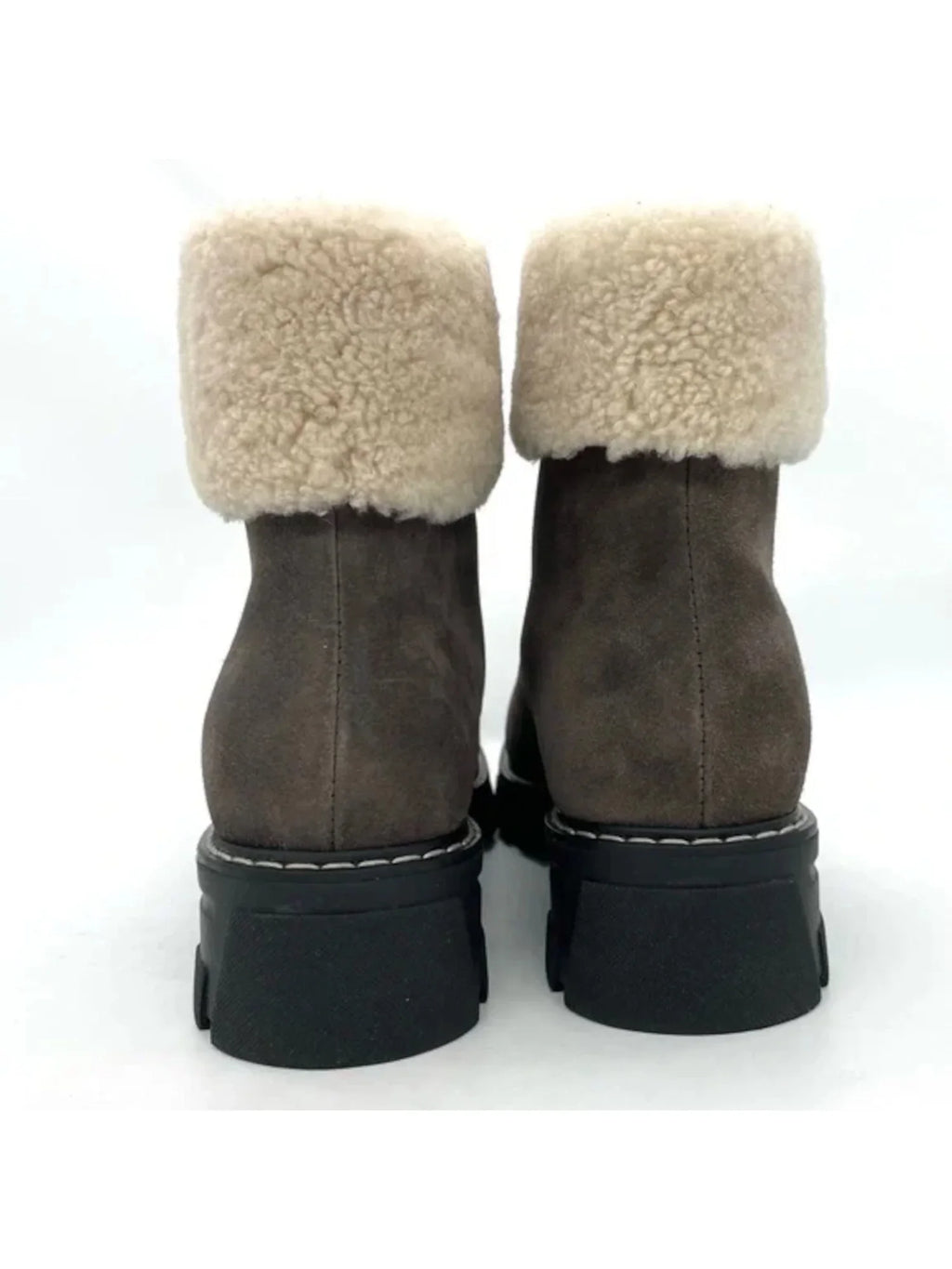LA CANADIENNE Womens Gray Waterproof Cushioned Abba Round Toe Block Heel Zip-Up Leather Booties 6.5 M
