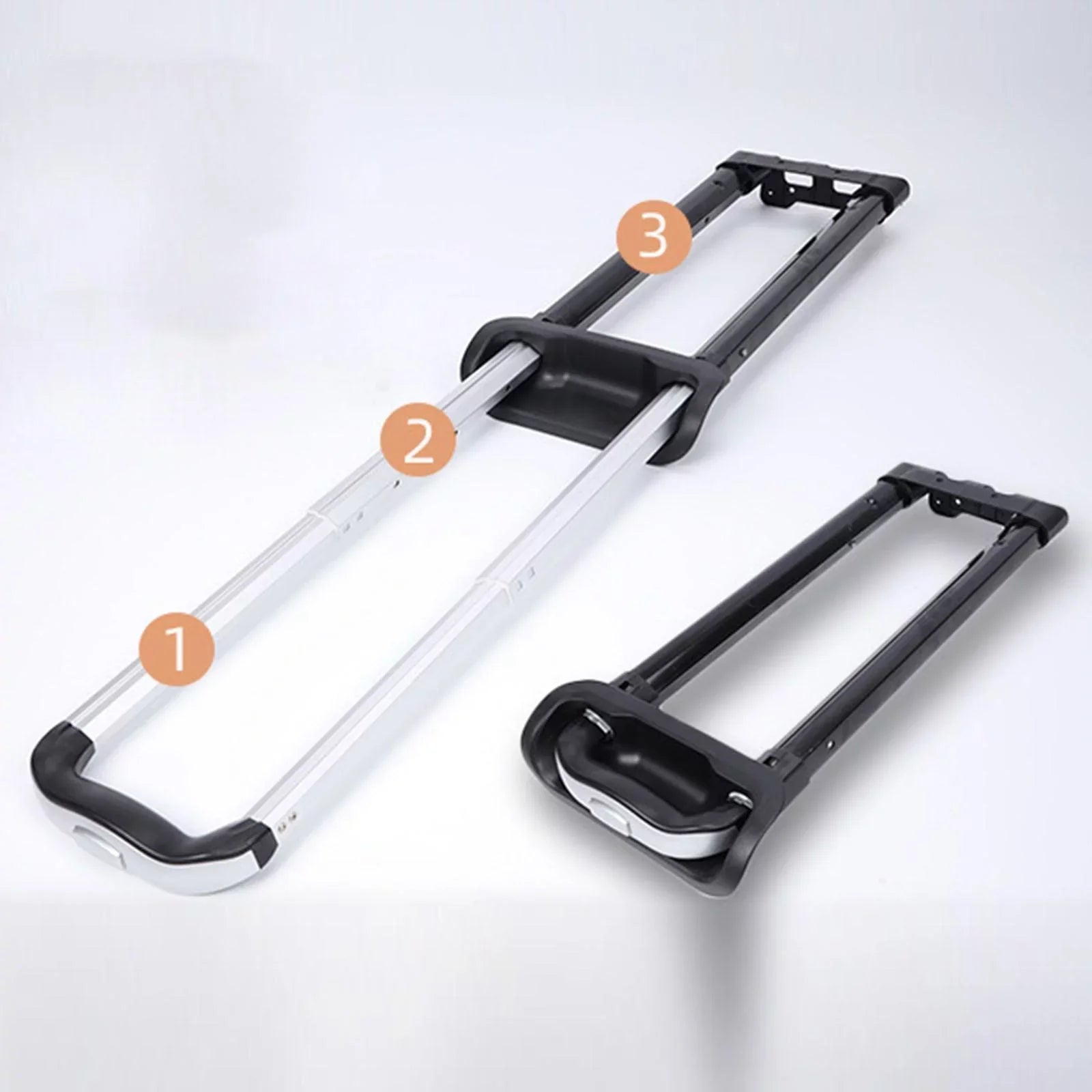 Telescoping Replacement Handle, Parts adjustable Pull Rod, Black for Luggage Case Speaker Trolley Cart Suitcase Ice Bucket , Three Sections