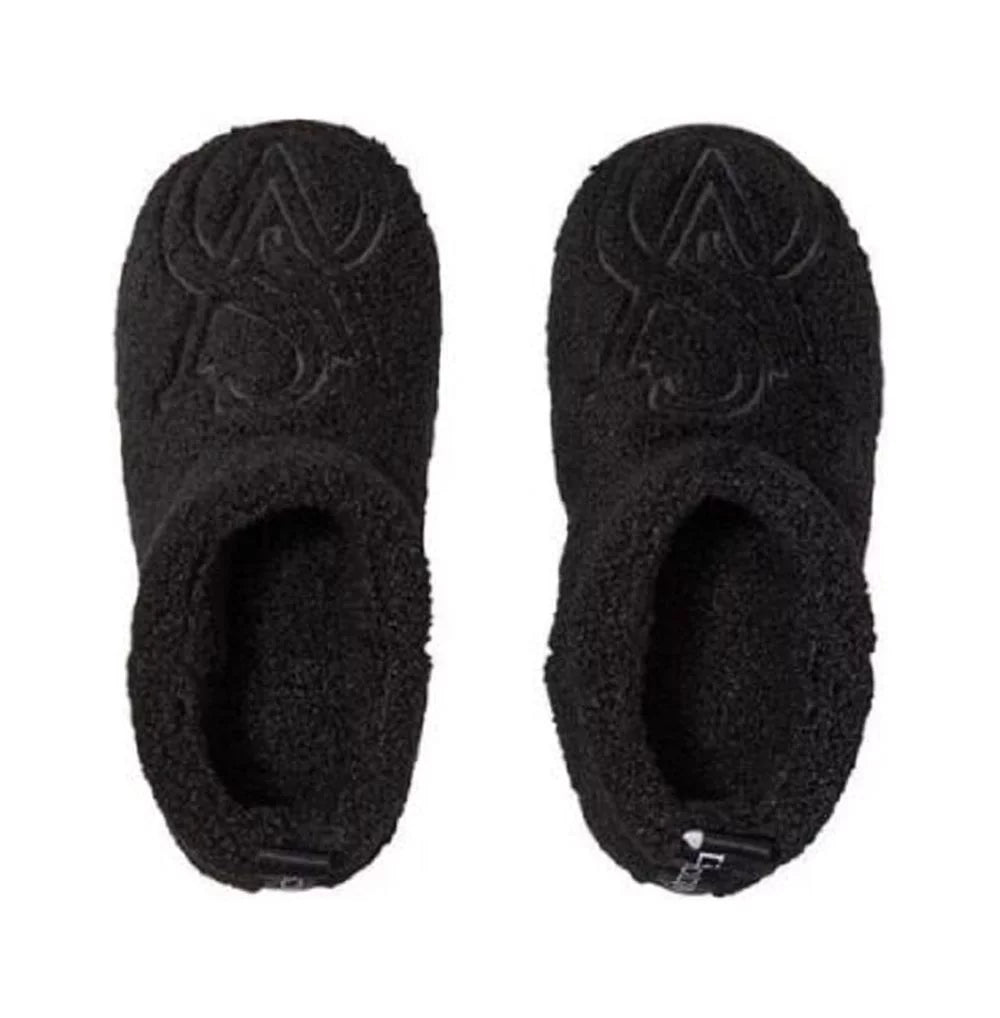 Victoria's Secret Soft Plush Fleece Booties Slippers Boots Slides Logo Black Size Large (9/10) NWT