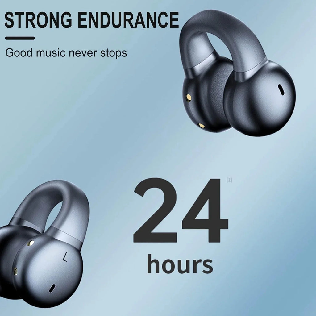 ZiSUGP Wireless Clip On Bone Conduction Headphones Mini Sports Headphones Running Earring Headphones Open Earbud Headphones Wireless Headphones Sports Running Ear Ope