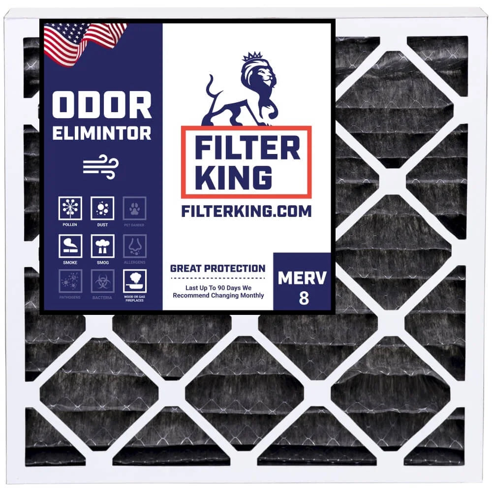 Filter King 12x26x1 Air Filter | 4-PACK | Carbon MERV 8 HVAC Pleated A/C Furnace Filters | MADE IN USA | Actual Size: 11.5 x 25.5 x .75"