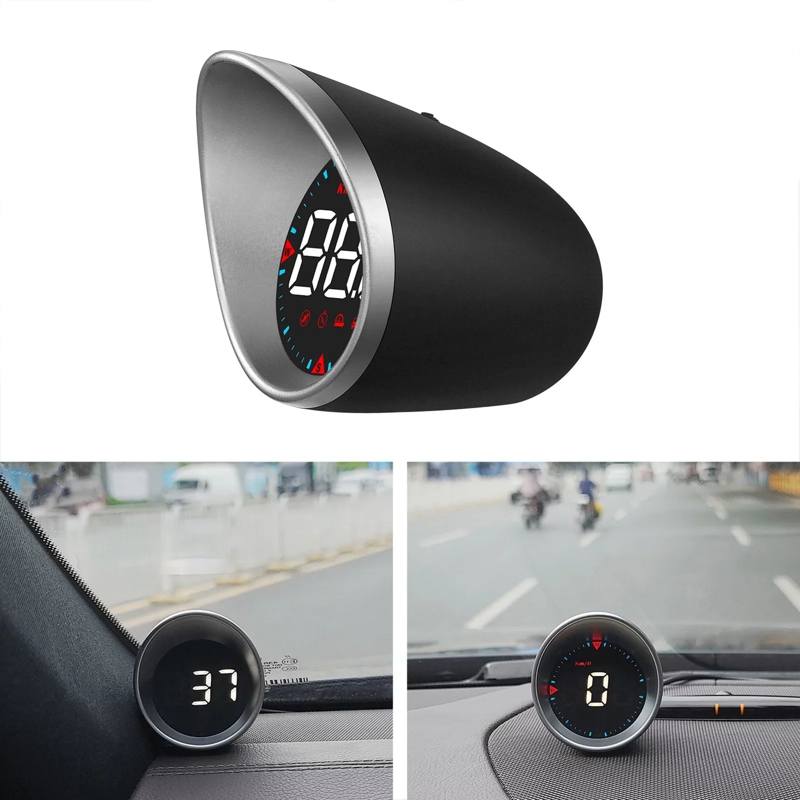 Meterk Car Head-up Display Digital Speedometer Display Driving Mileage, Compass Angle, Overspeed Alarm and Fatigue Driving Alarm