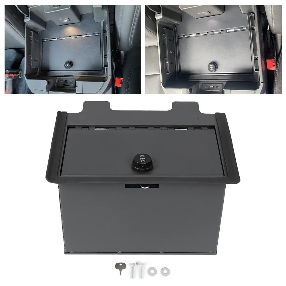 Kojem Center Console Safe Gun Box W/Lock for 19 20 21 22 Chevy Sierra Silverado 1500 2500 HD 3500 HD Console Vault 84081567