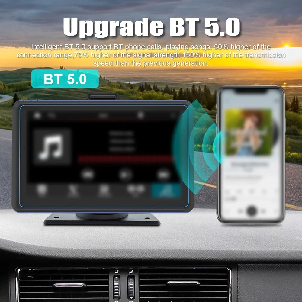 Pinnaco Car Stereo,Receiver 7'' 720P 5.0 Matching Auto USB BT Camera Dual Car Stereo Car Audio 5.0 Fitting MP5 Player Dual USB 12 Portable Car Fitting Android Nebublu 720P Car Portable