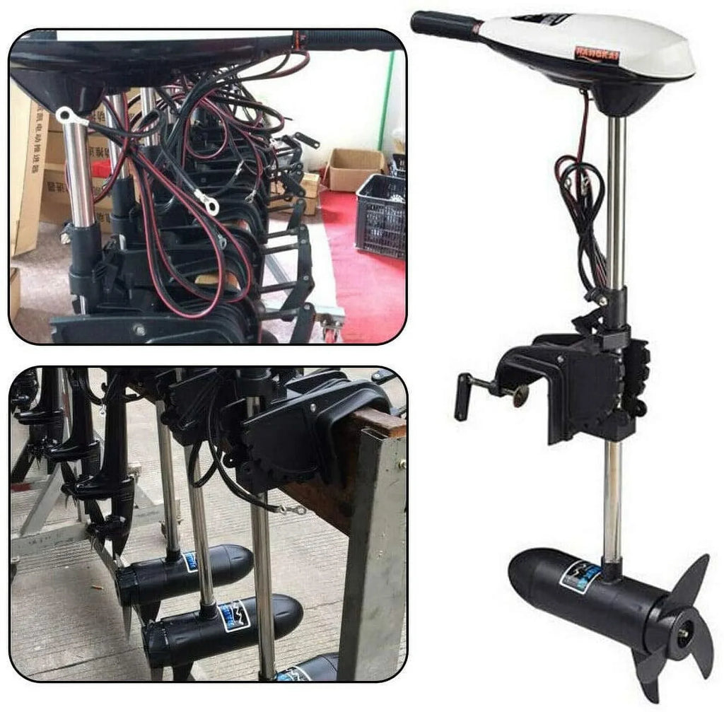 Outboard Motor Watercraft Engine 12V 65lb Electric Outboard Inflatable Fishing Vessel Brush Motor Engine 660W